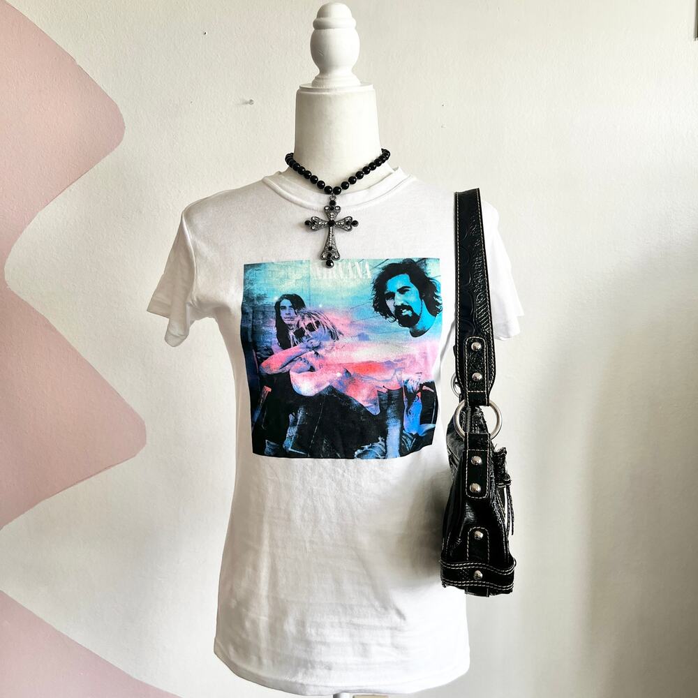 Nirvana Graphic T-Shirt Women's Grunge‎ 90s Alternative Indie Sleaze Medium